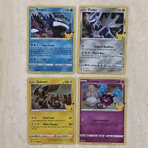 Celebrations Pokemon Cards Zekrom Dialga Kyogre Cosmog 013/025 Holo 4 Cards